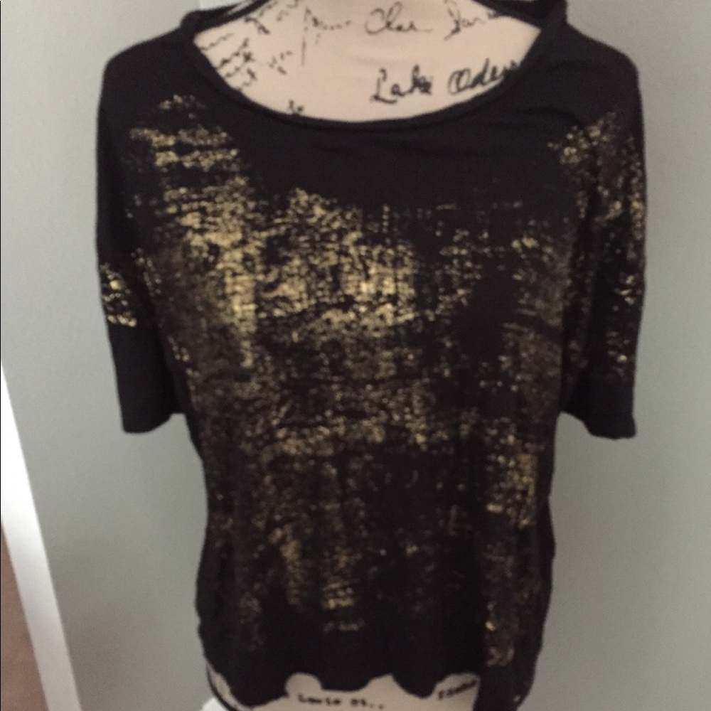 Beautiful Black & Gold Crop Blouse